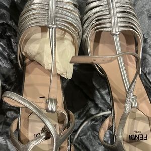 High heels silver fendi shoe no box